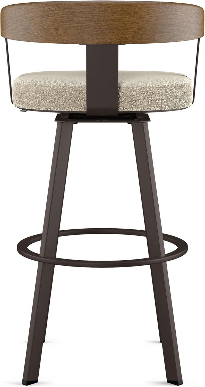 Amisco Lars Upholstered Barstool Cream/Dark Brown