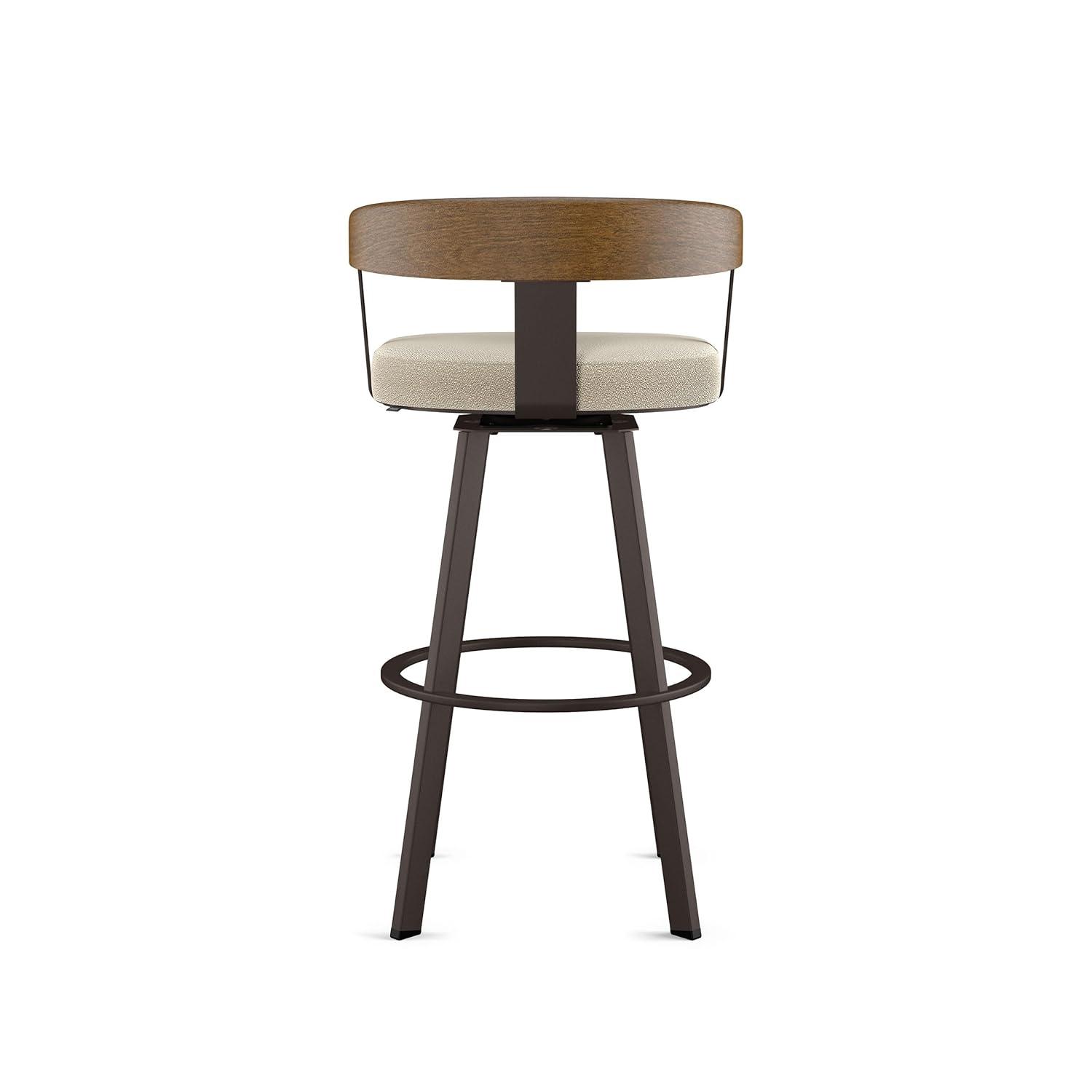 Amisco Lars Upholstered Barstool Cream/Dark Brown