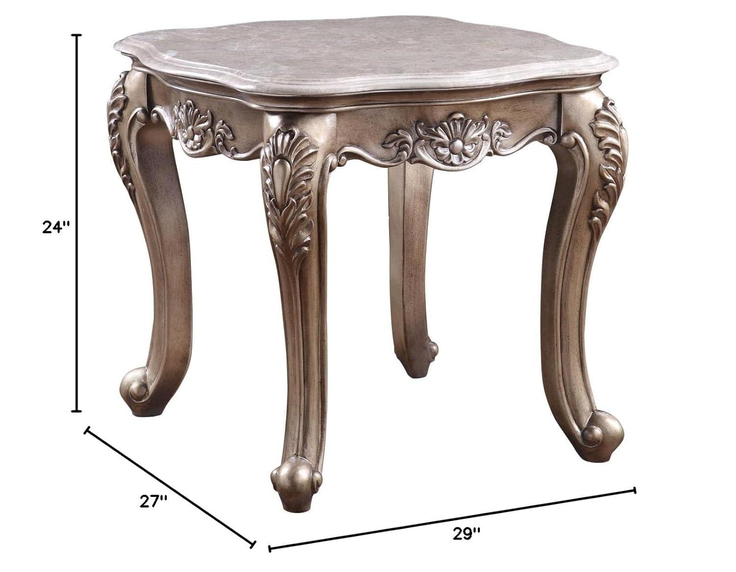 84312 - End Table, Marble Top & White Finish - Ciddrenar