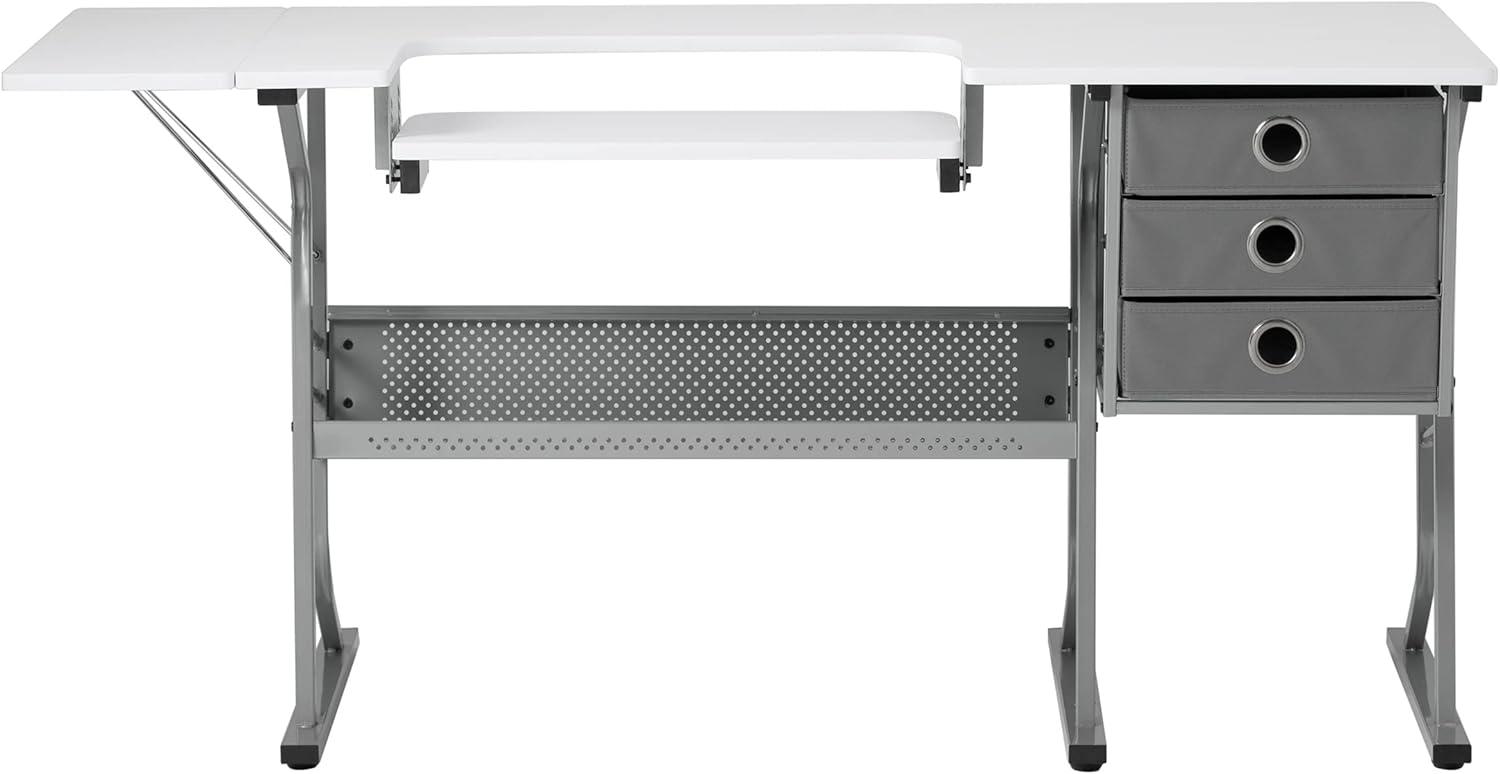 60.25'' x 23.75'' Sewing Table with Sewing Machine Platform