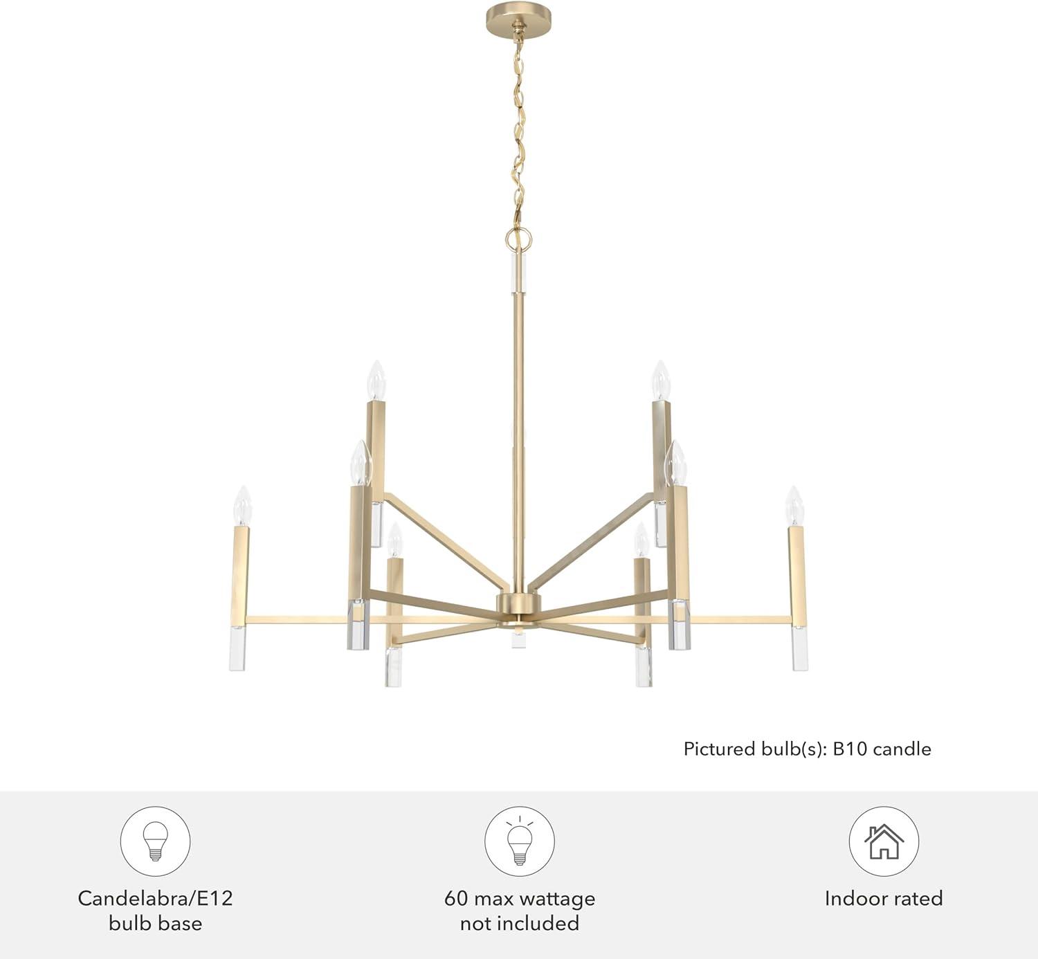 Sunjai 9 Light 2-Tier Sputnik Modern Linear Chandelier