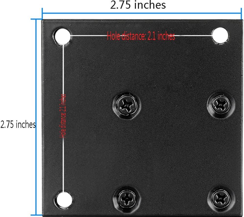 Furniture Cabinet Metal feet Adjustable Stainless Steel Kitchen feet Square Black 3.1x2.7inch, with 16 Screws, (4 pcs)
