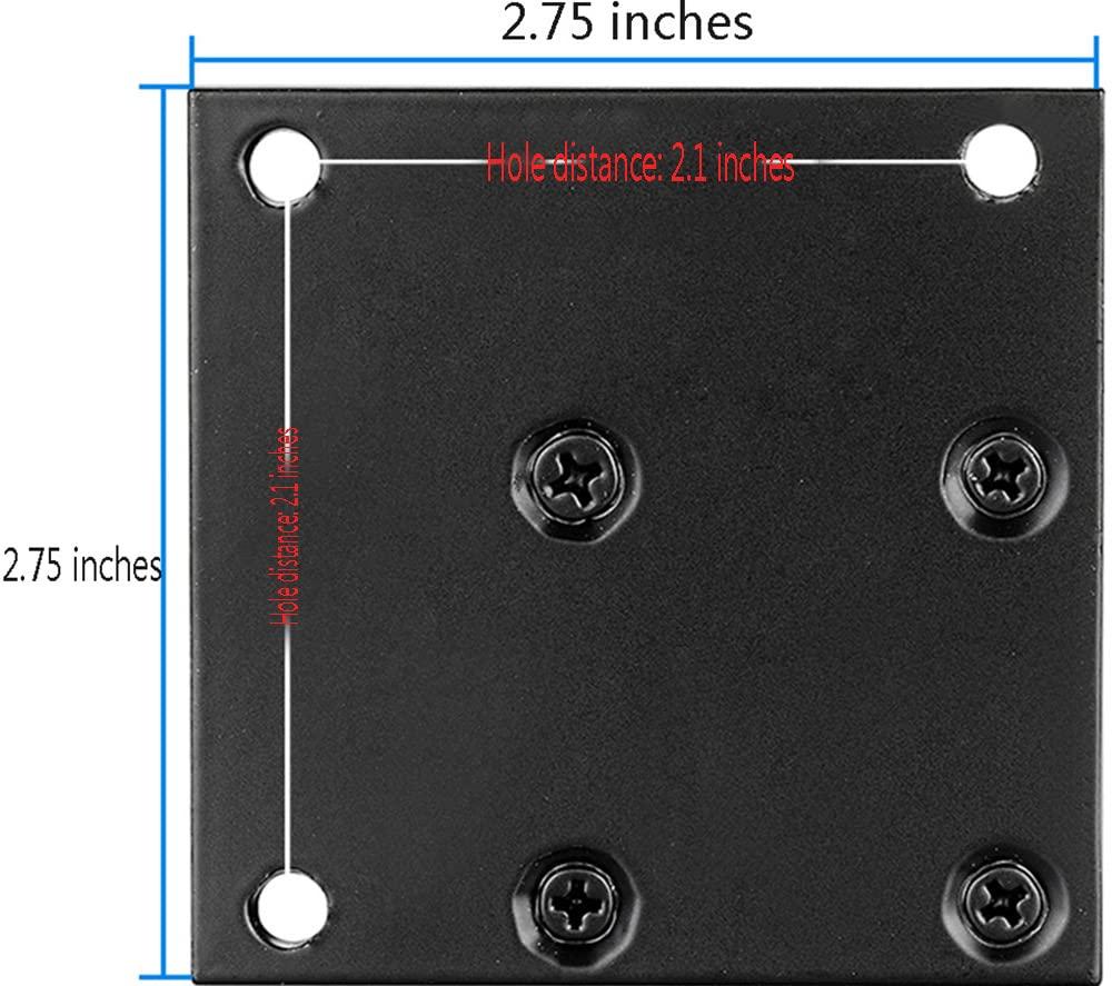Furniture Cabinet Metal feet Adjustable Stainless Steel Kitchen feet Square Black 3.1x2.7inch, with 16 Screws, (4 pcs)