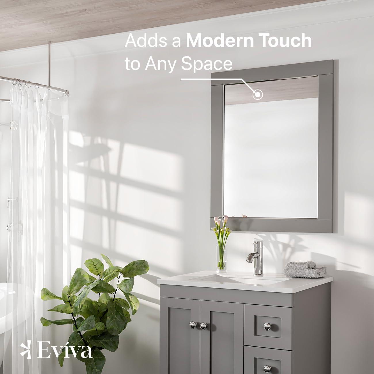 Eviva Aberdeen 24" Espresso Framed Bathroom Wall Mirror