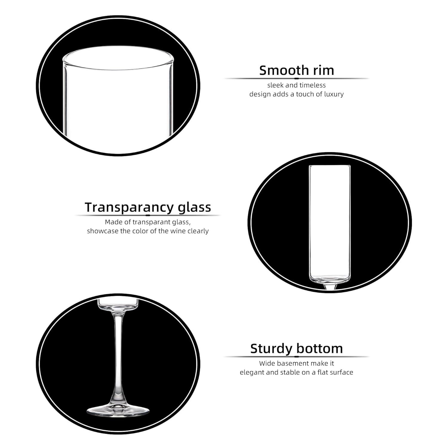 6 Oz Cylinder Champagne Flutes Set of 12 - Elegant Crystal Clear Glassware for Special Occasions - L High Quality and Lead-Free Perfect Gift for Weddings, Anniversaries, and Celebrations Dishwasher|Th