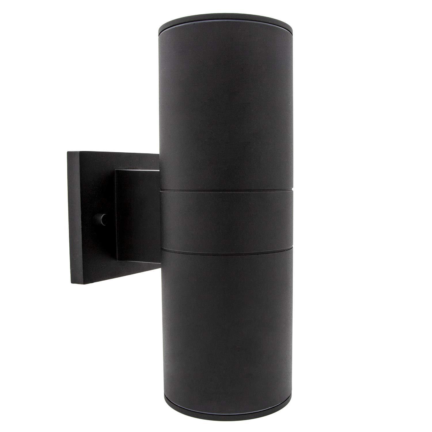 Maxxima Cylinder LED Outdoor Wall Light - Modern Wall Wash Up and Down Porch Light, 24 Watt, 3000K Warm White,