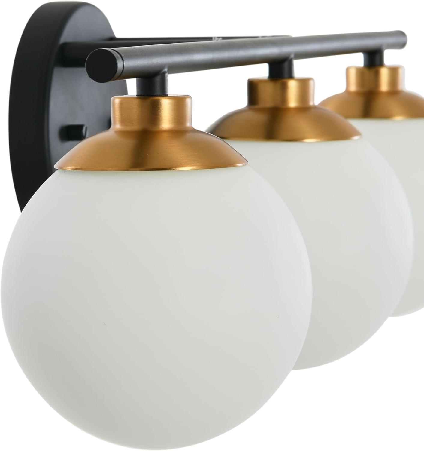 Robert Stevenson Lighting Lorne Metal and Frosted Glass 3-Light Vanity Light Chrome: ETL Listed, Modern Wall Fixture