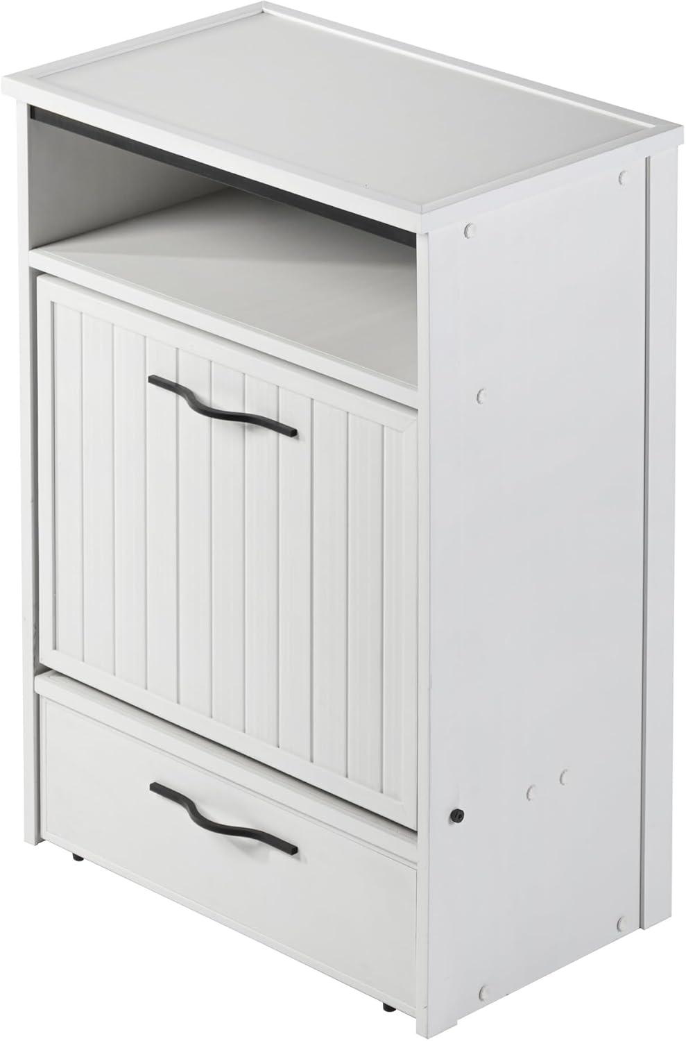 New Age Pet® ECOFLEX® Dog Food Pantry with Double Stainless Steel Bowls - Durable Composite, Includes 2x 32oz Bowls, Storage for 25 lbs of Dog Food, Easy Assembly, Moisture Resistant