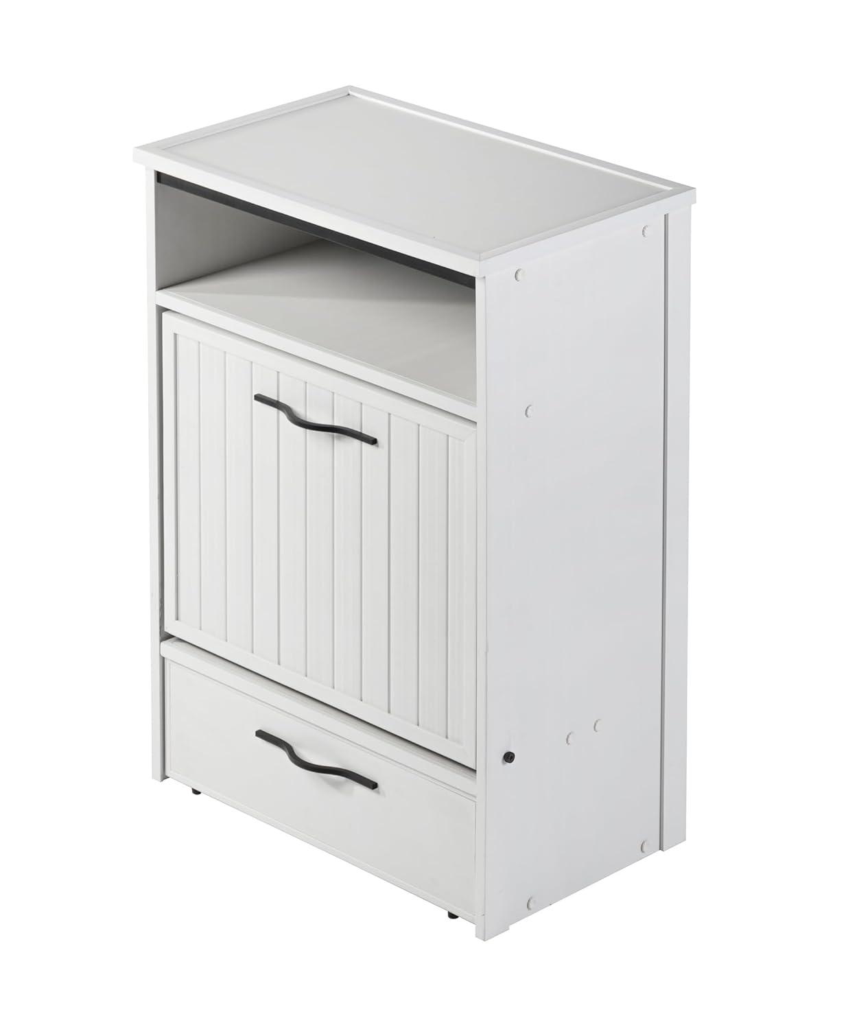 New Age Pet® ECOFLEX® Dog Food Pantry with Double Stainless Steel Bowls - Durable Composite, Includes 2x 32oz Bowls, Storage for 25 lbs of Dog Food, Easy Assembly, Moisture Resistant