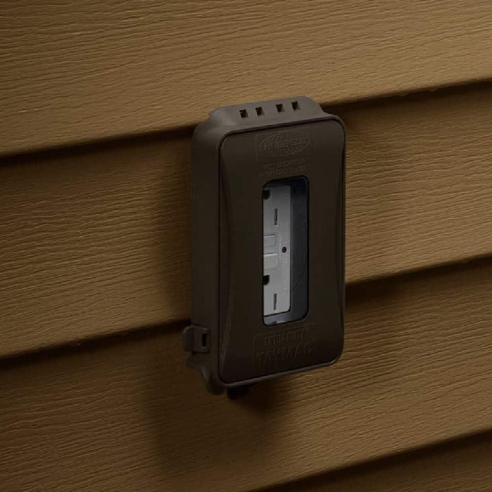 TayMac Single Gang Rectangular Polycarbonate Bronze Expandable Outdoor Box Cover