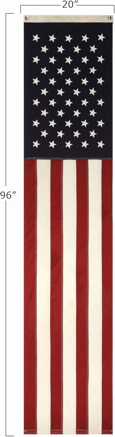 Storied Home 20" x 96" Vertical Flag Wall Tapestry Red/White: Patriotic Decor, Indoor/Outdoor Use, No Assembly Required