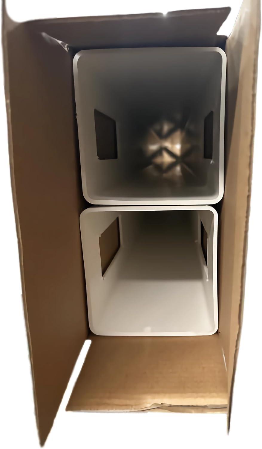 Vinyl Garden Line Fence Post, for 6ft (72" W x 72" H) Height,Caps Included Vinyl White (5" W x 95" H), Set of 2