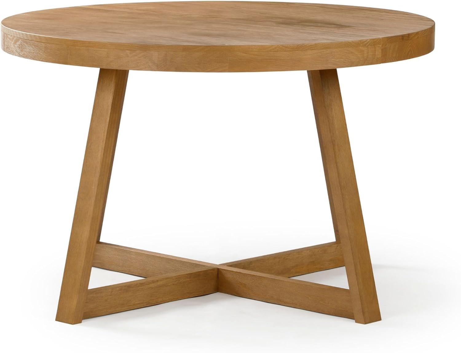 Plank+Beam Round Dining Table, 47" Solid Wood Kitchen Table, Farmhouse Round Table for 4, Small Dinette Table