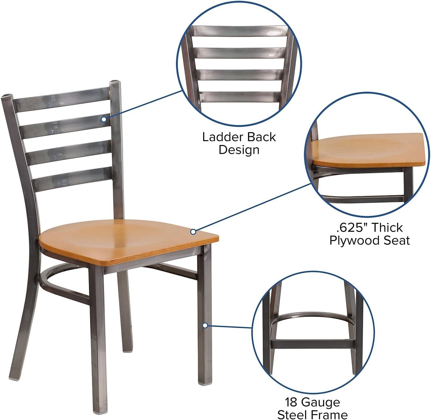 Flash Furniture Kendall Clear Coated Ladder Back Metal Restaurant Chair