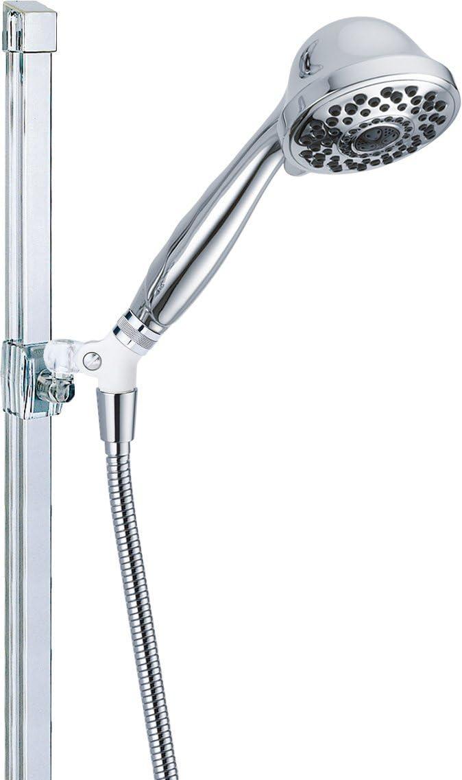 Chrome Adjustable Handheld Rain Shower Head with Slide Bar