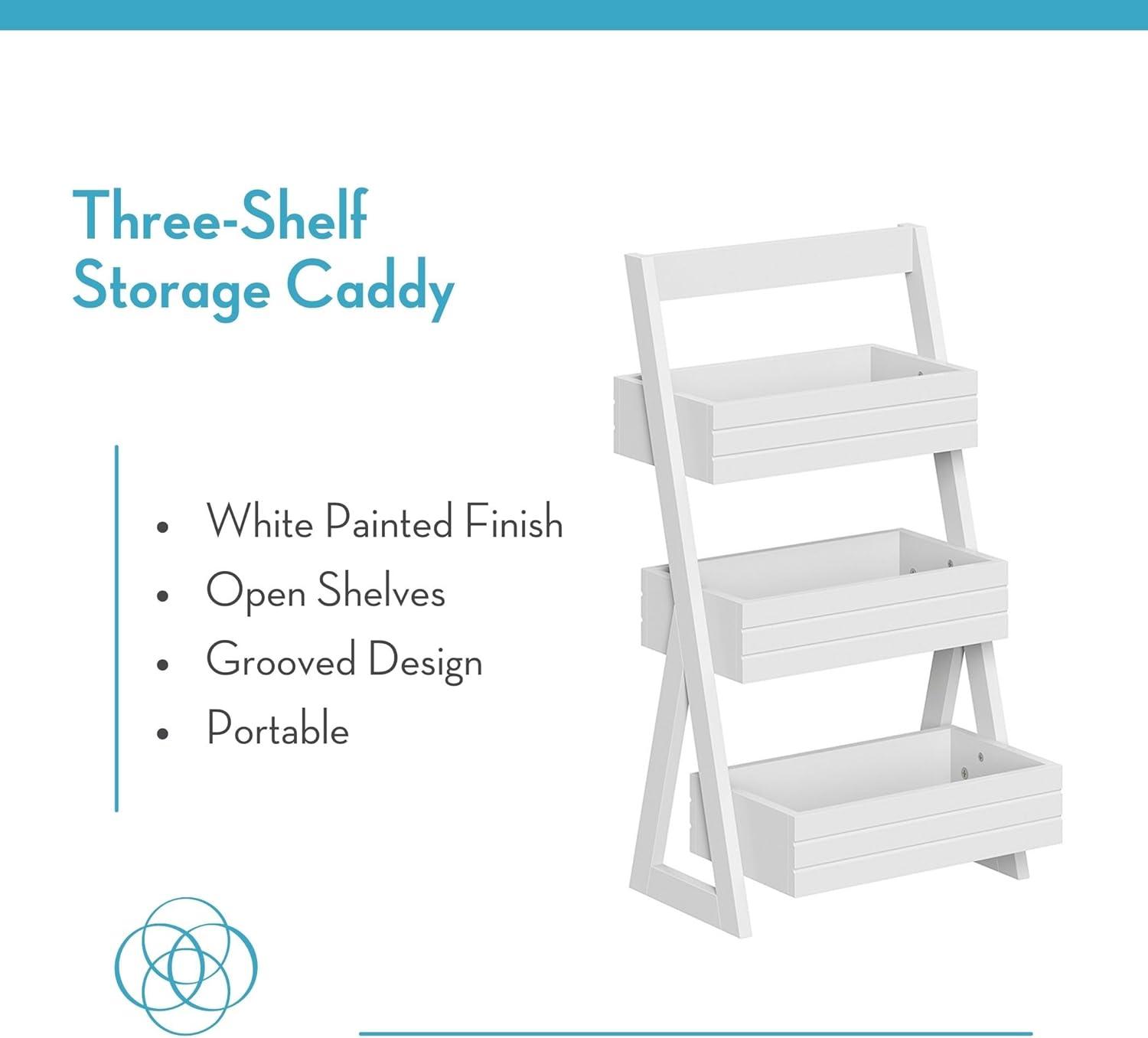 RiverRidge Home RiverRidge Home Lightweight Portable 3-Shelf Storage Caddy Organizer - White