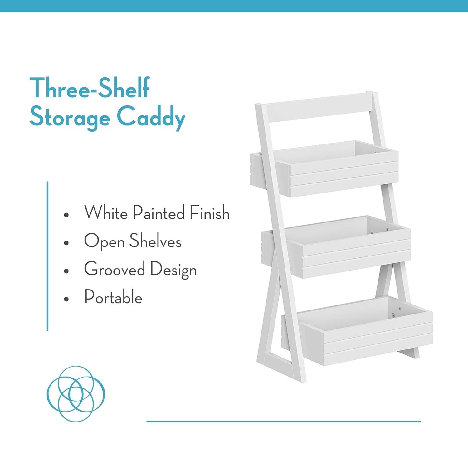RiverRidge Home RiverRidge Home Lightweight Portable 3-Shelf Storage Caddy Organizer - White