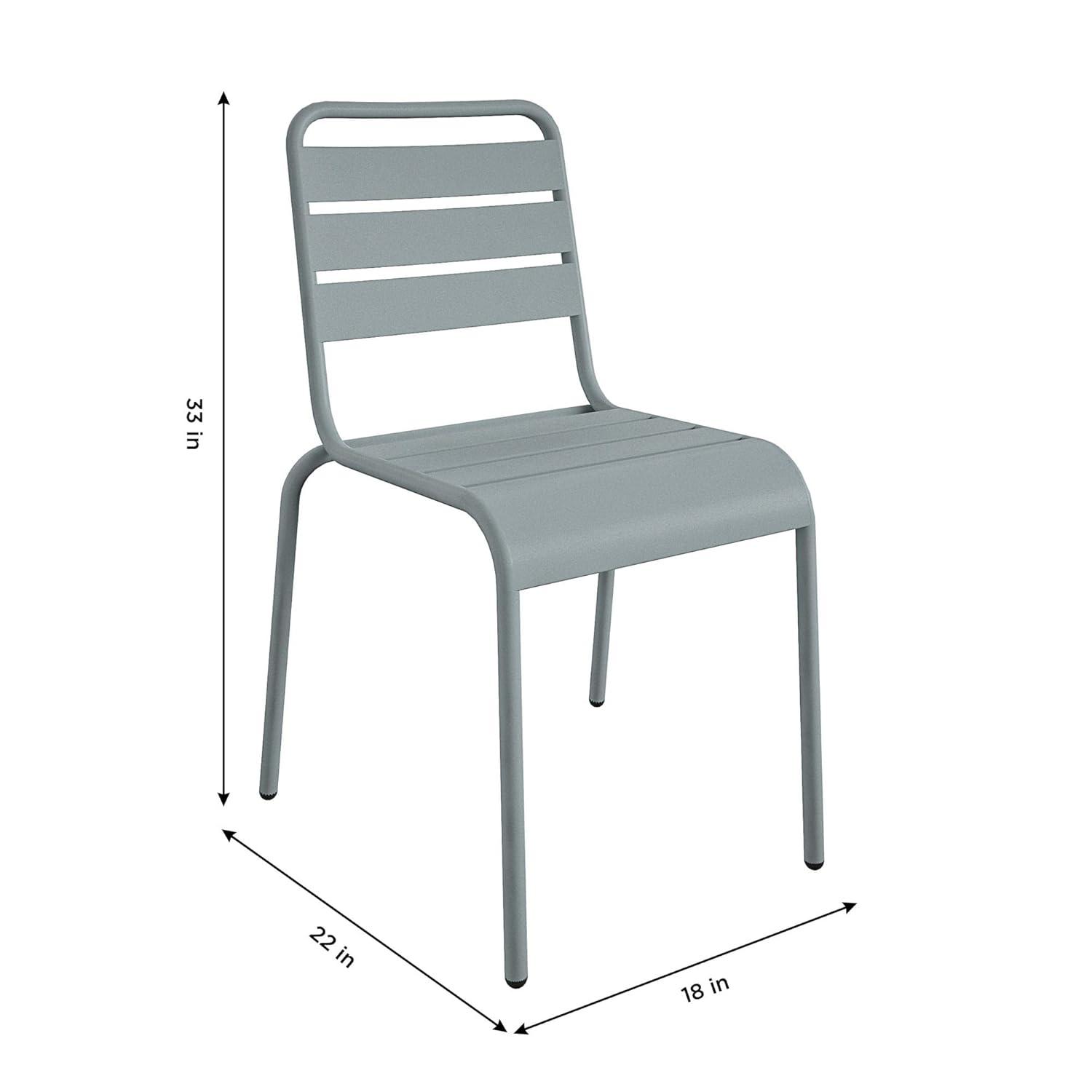June Powder Coated Steel Outdoor Stacking Dining Side Chair