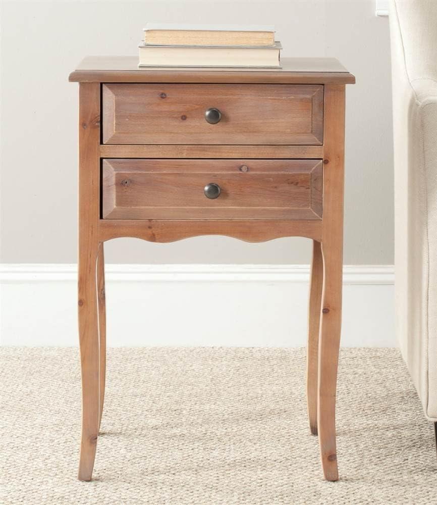 SAFAVIEH Lori End Table With Storage Drawers Red Maple