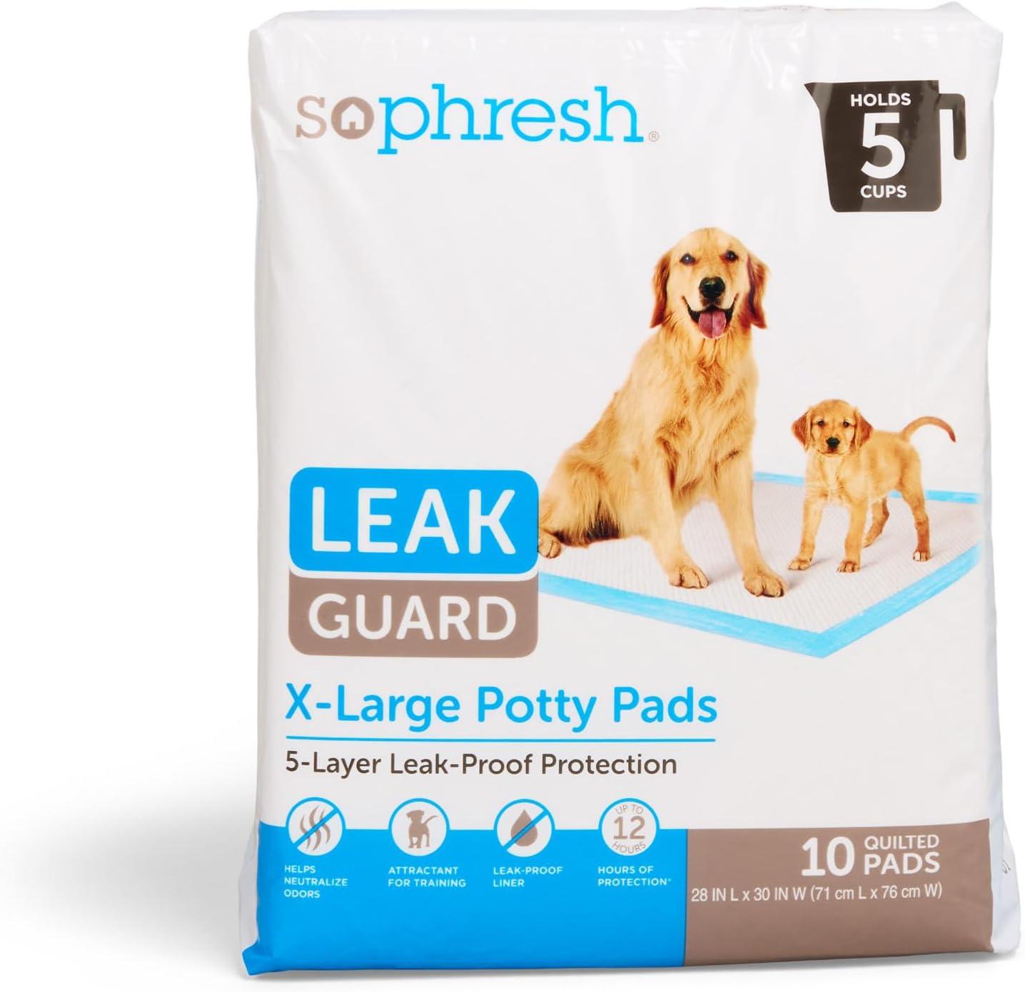 So Phresh X-Large Leak Guard Quilted Potty Pads, Count of 10