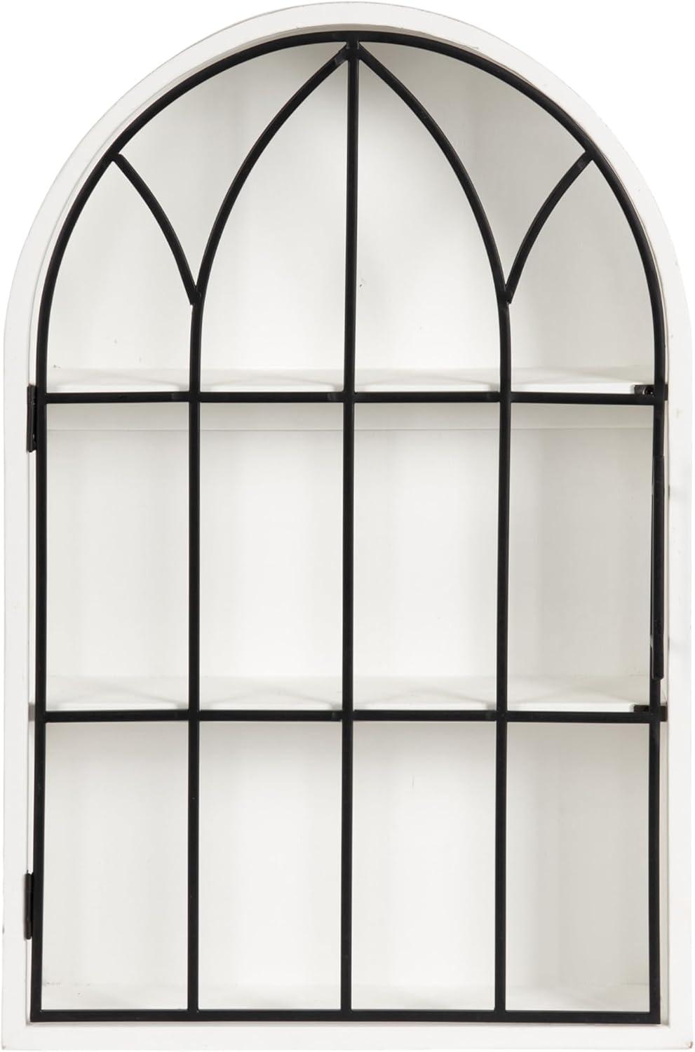 Kate and Laurel Megara Arched Wall Mounted Cabinet, 16x6x24, Black