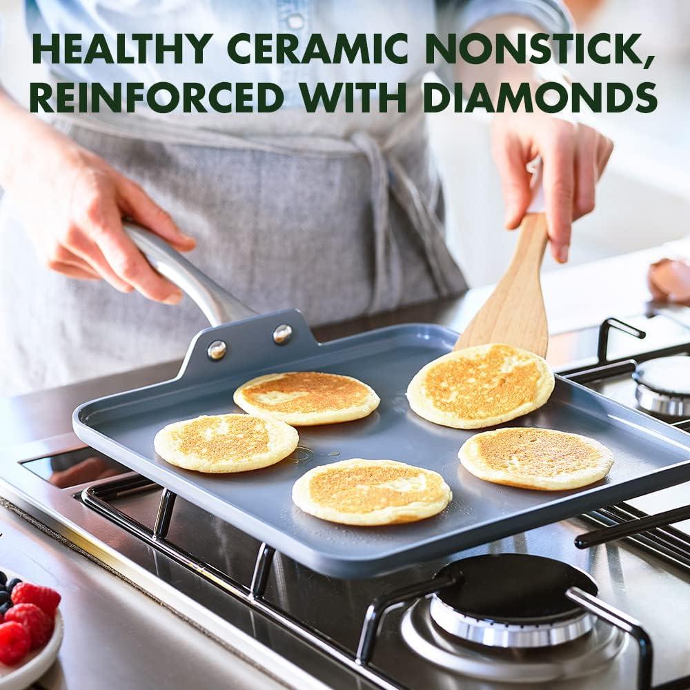 GreenPan Lima Healthy Ceramic Nonstick Hard-Anodized Rectangular Griddle