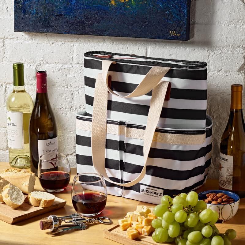Medport Foundry Soft Cooler Tote Bag with Removable Divider, Black