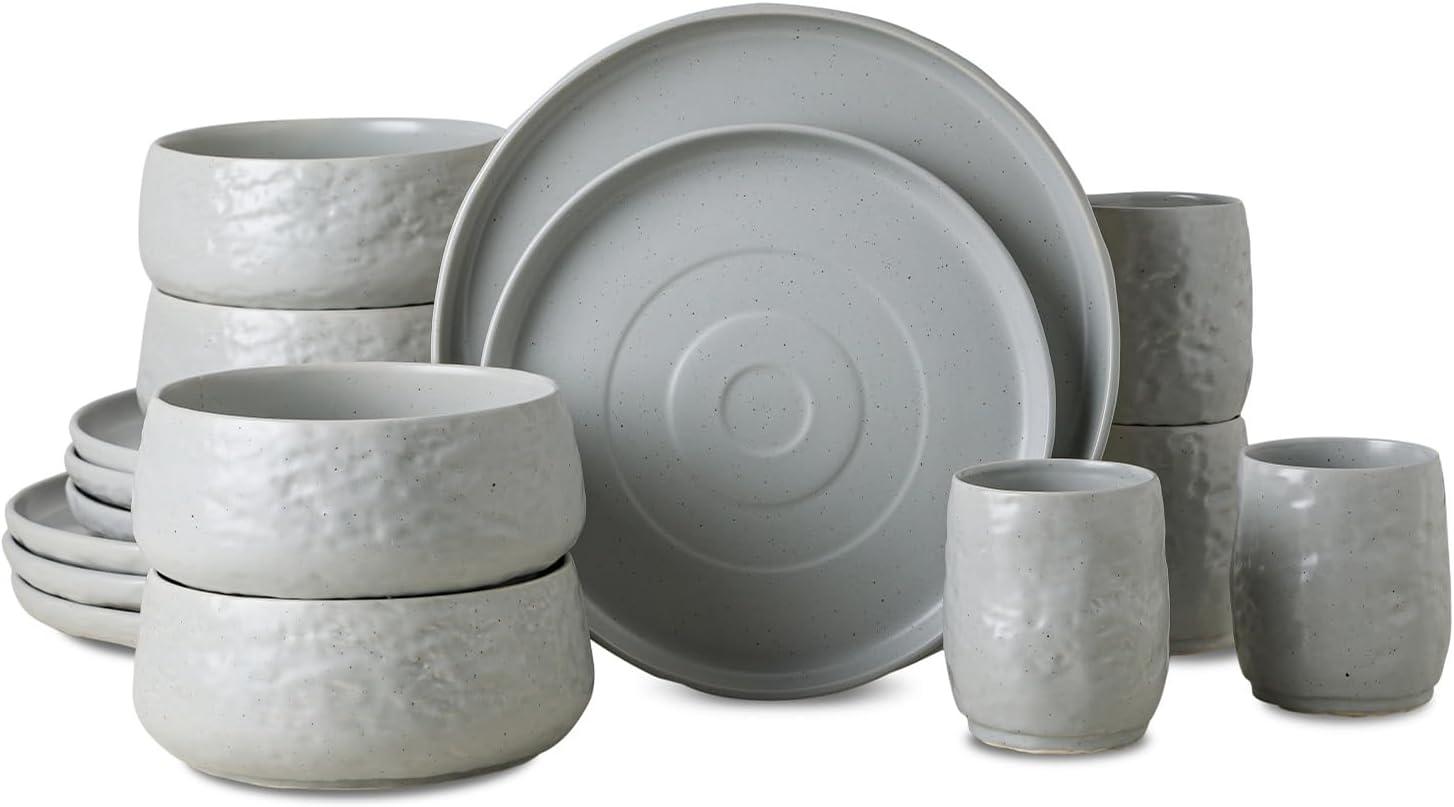 Shosai Stone by Mercer Project Shosai 16-Piece Dinnerware Set Stoneware