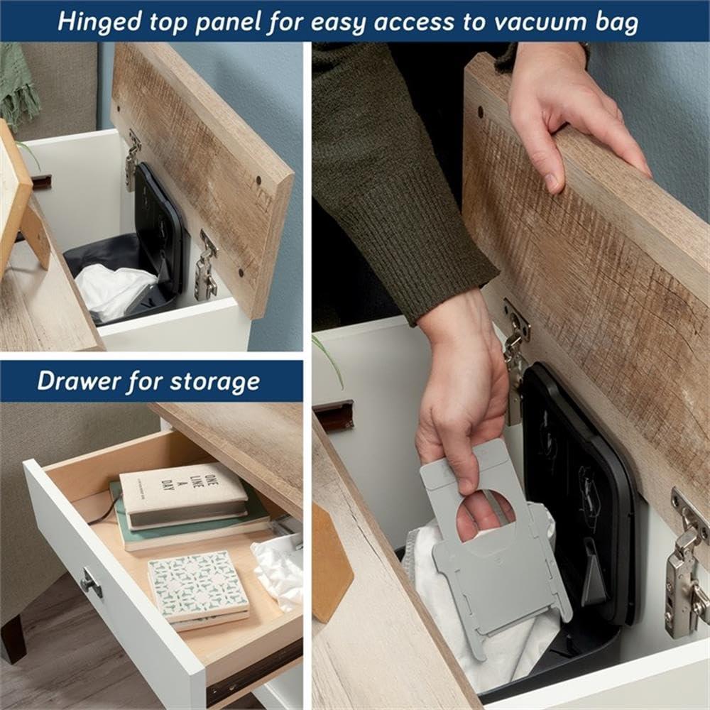 Sauder Cottage Road, Robot Vacuum Storage Side Table, Soft White Finish