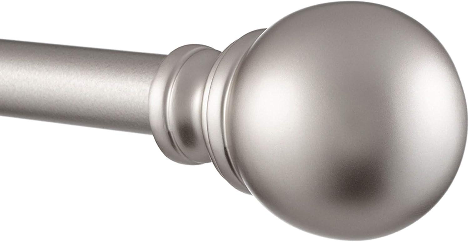 120"x66" Adjustable Sphere Curtain Rod & Finial Set Matte Bronze: 120 Inch, Iron, Single Rod, Exclusive Home