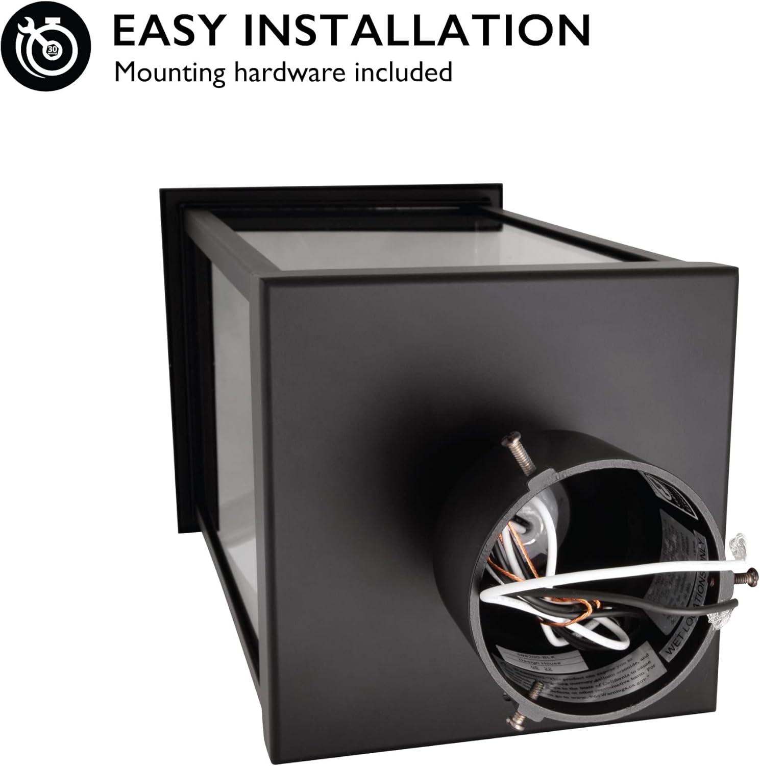 Design House 589200-BLK Mayfield Outdoor Post Top Light with Clear Glass Modern for Porch Entryway Patio, Black