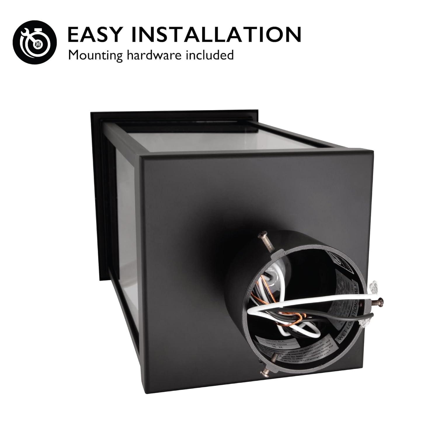 Design House 589200-BLK Mayfield Outdoor Post Top Light with Clear Glass Modern for Porch Entryway Patio, Black