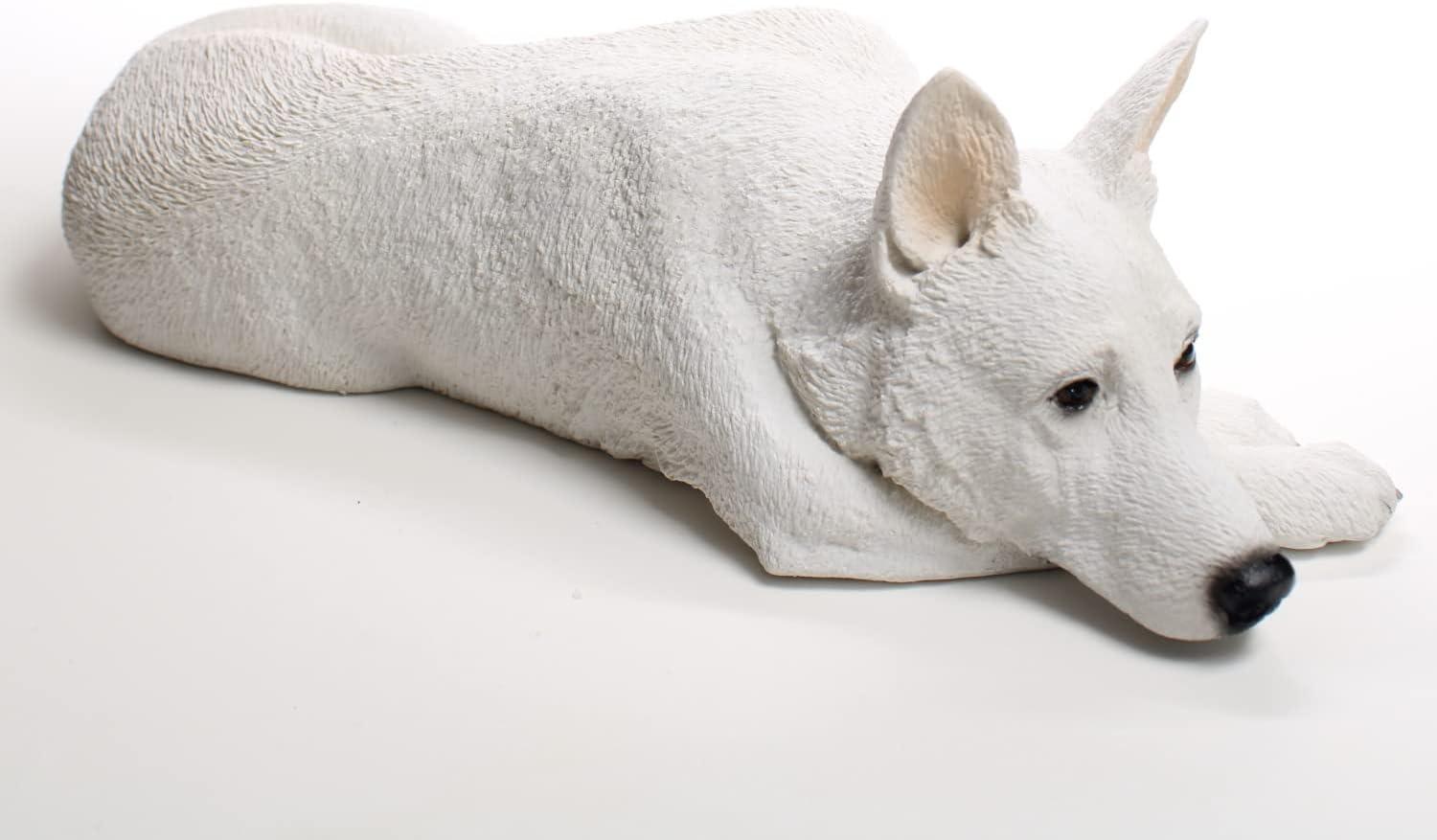 ZRQarq German Shepherd White My Dog Figurine