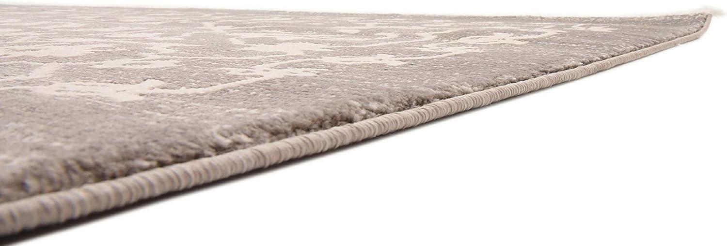 Light Gray Abstract Synthetic Easy Care Stain-Resistant Area Rug 10' x 13'