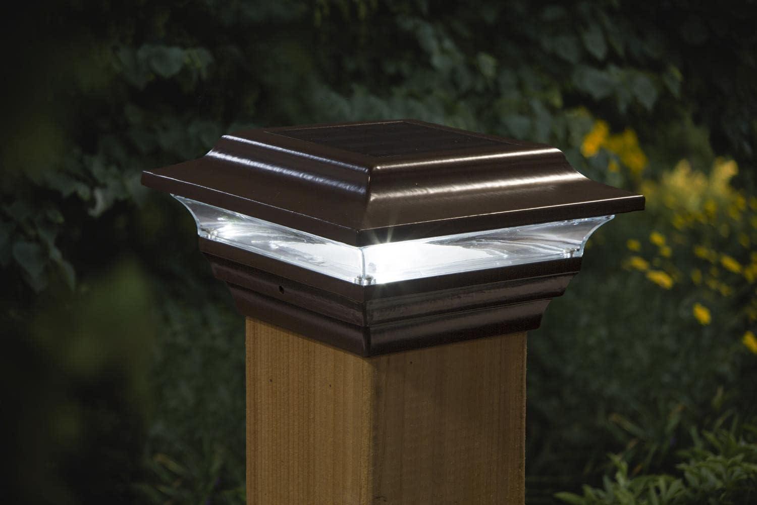 Bronze Aluminum LED Solar Post Cap Light