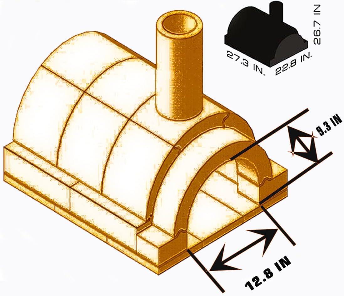 GIRtech BRAVO Wood Burning Fire Brick Pizza Oven for Outdoor Cooking - FULLY DIY KIT - Includes Firebrick Set, Refractory Glue, Trowel, Gloves, Cover, Steel Gate, Assembly Instructions (3 hours)