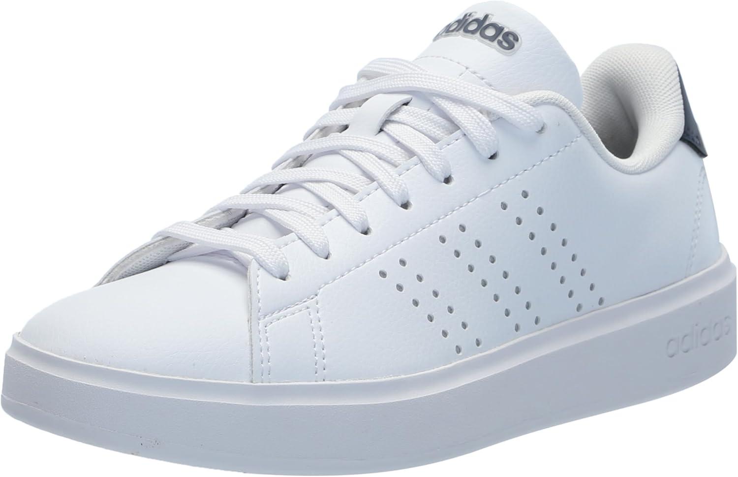 Women's White Lace-Up Mesh Rubber Casual Sneakers