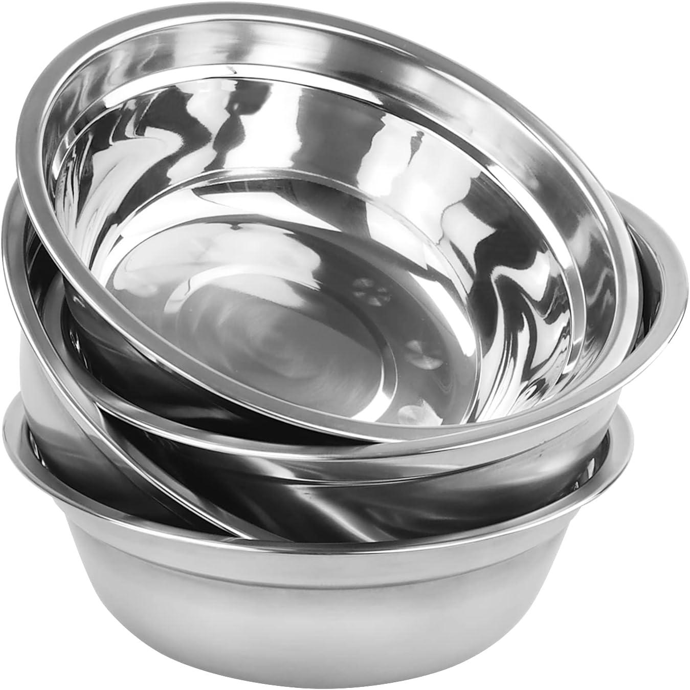 7.55" Stainless Steel Mixing and Serving Bowl Set