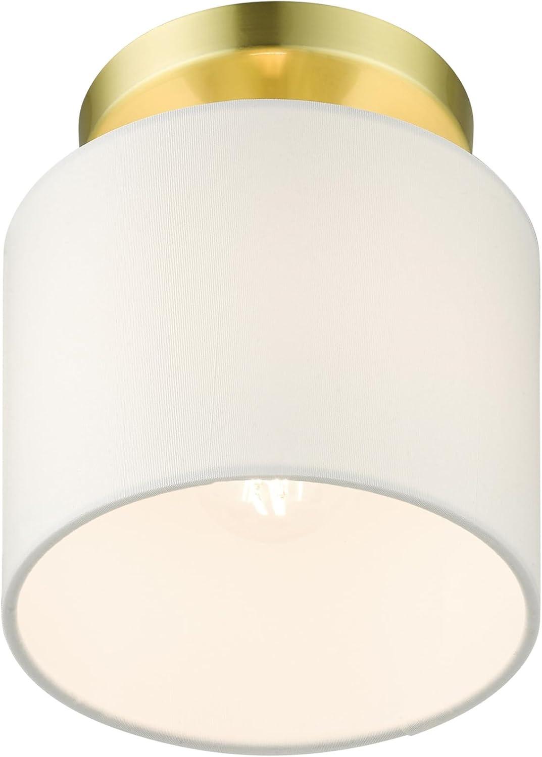 Livex Lighting Meridian 1 - Light Semi-Flush Mount in  Satin Brass