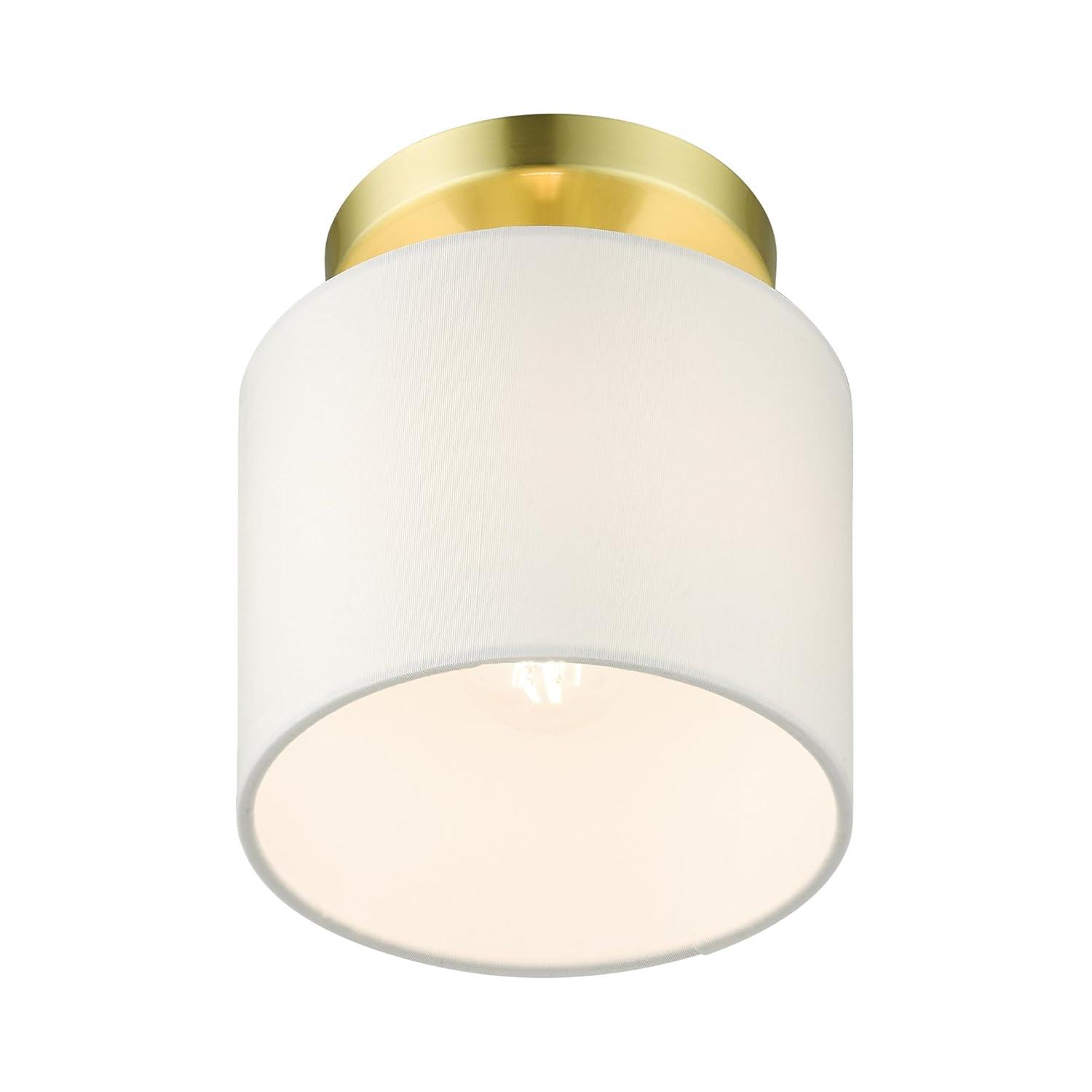 Livex Lighting Meridian 1 - Light Semi-Flush Mount in  Satin Brass