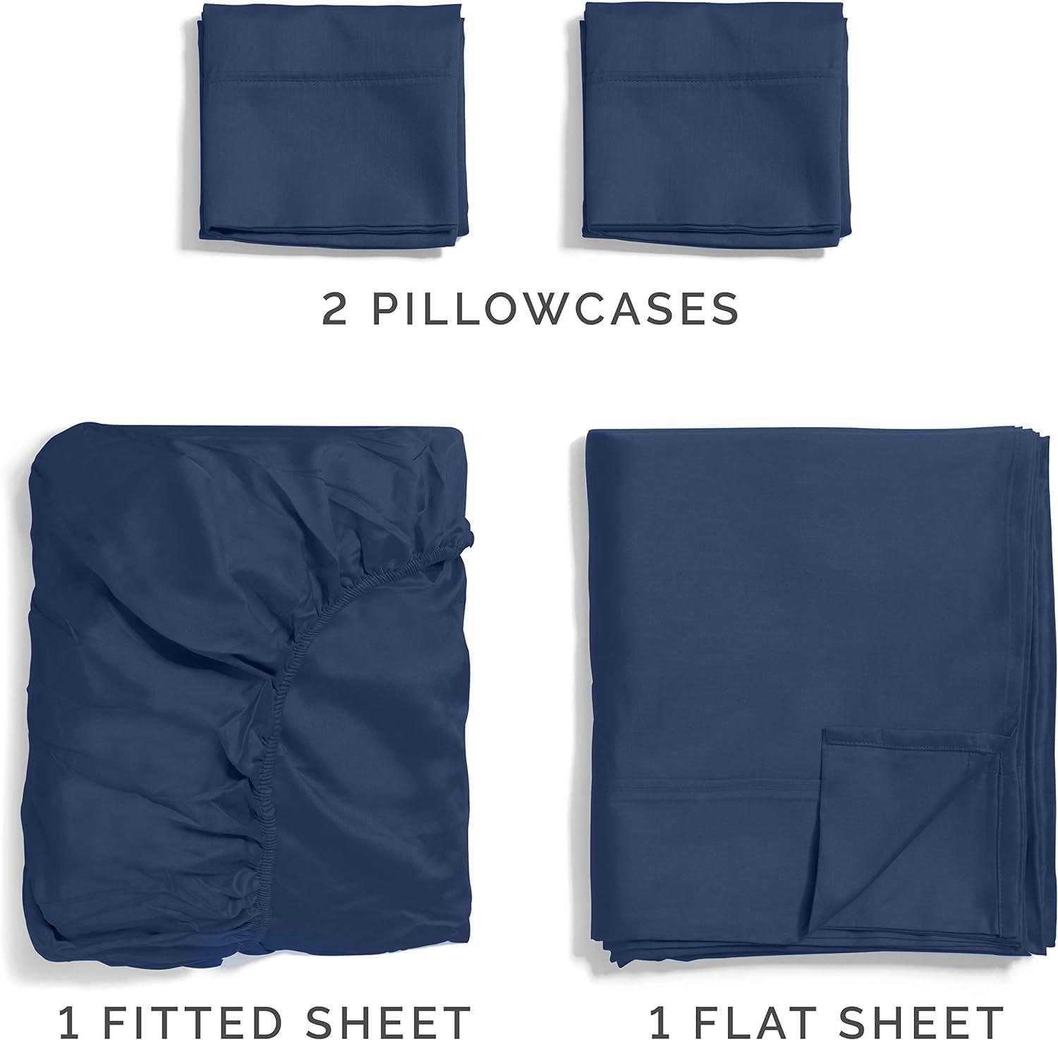 CGK Linens 4 Piece 100% Cotton 400 Thread Count Hotel Quality Bed Sheet Set