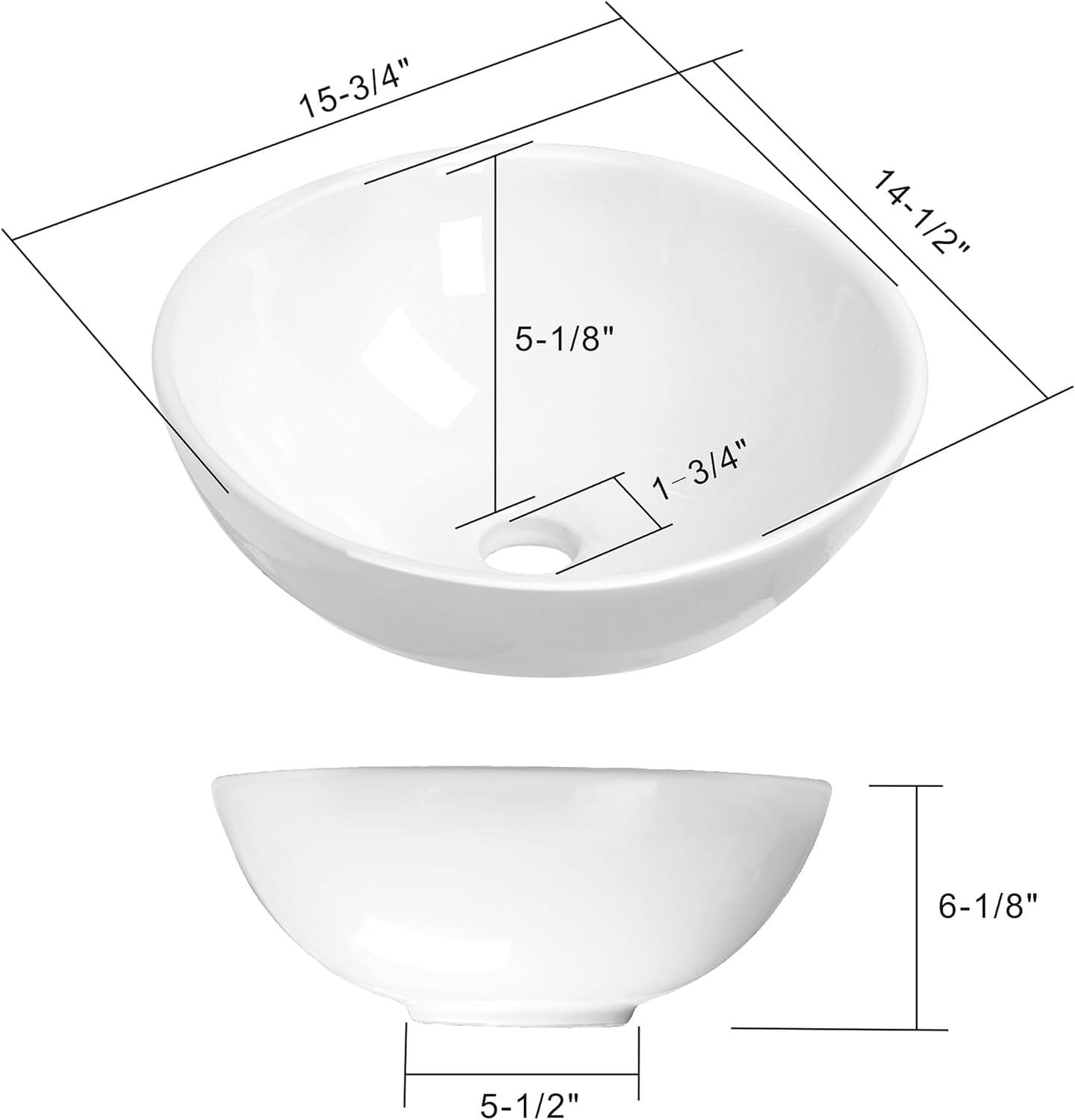 Miligore 18'' White Ceramic Round Above-Counter Bathroom Sink