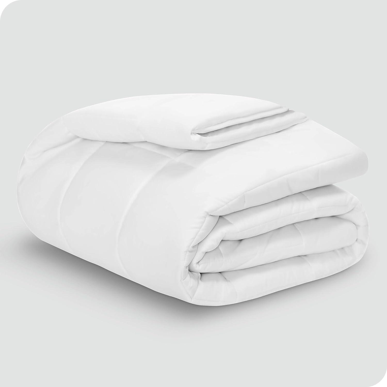 White Twin XL Cotton Top Down Alternative Mattress Pad