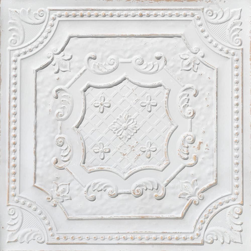 Elizabethan Shield 24'' x 24'' White Textured PVC Ceiling Tile