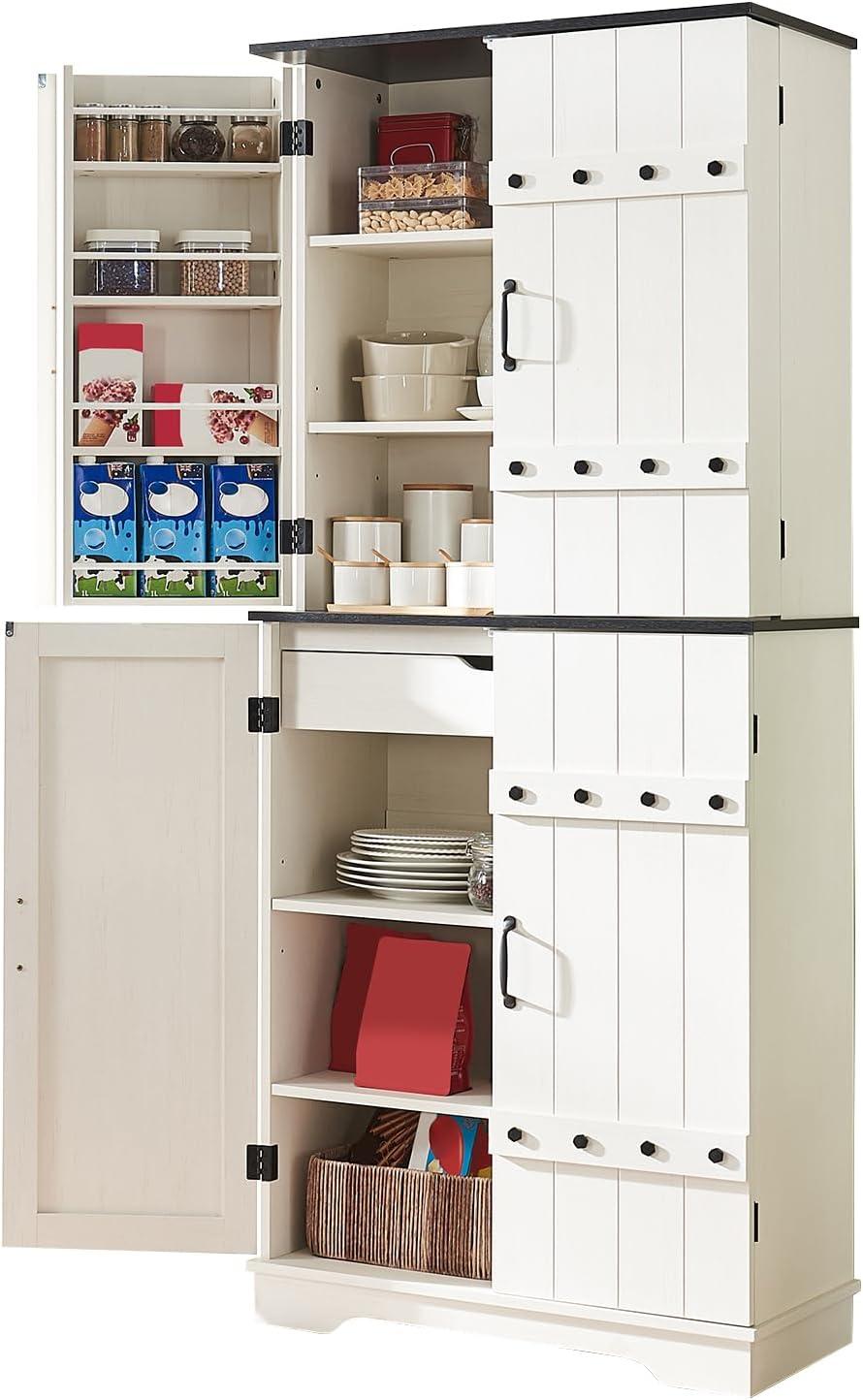 Gracie Oaks 72" Tall Farmhouse Kitchen Pantry
