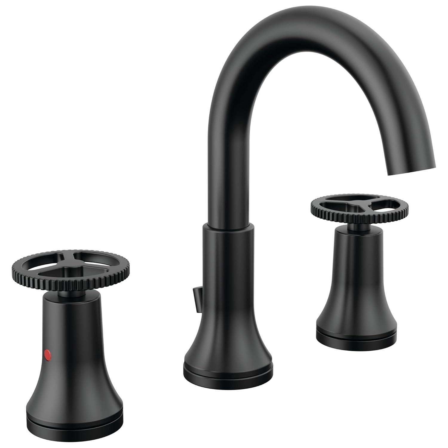 Trinsic Widespread Bathroom Faucet 3 Hole with Wheel Handle, 2-handle Bathroom Sink Faucet