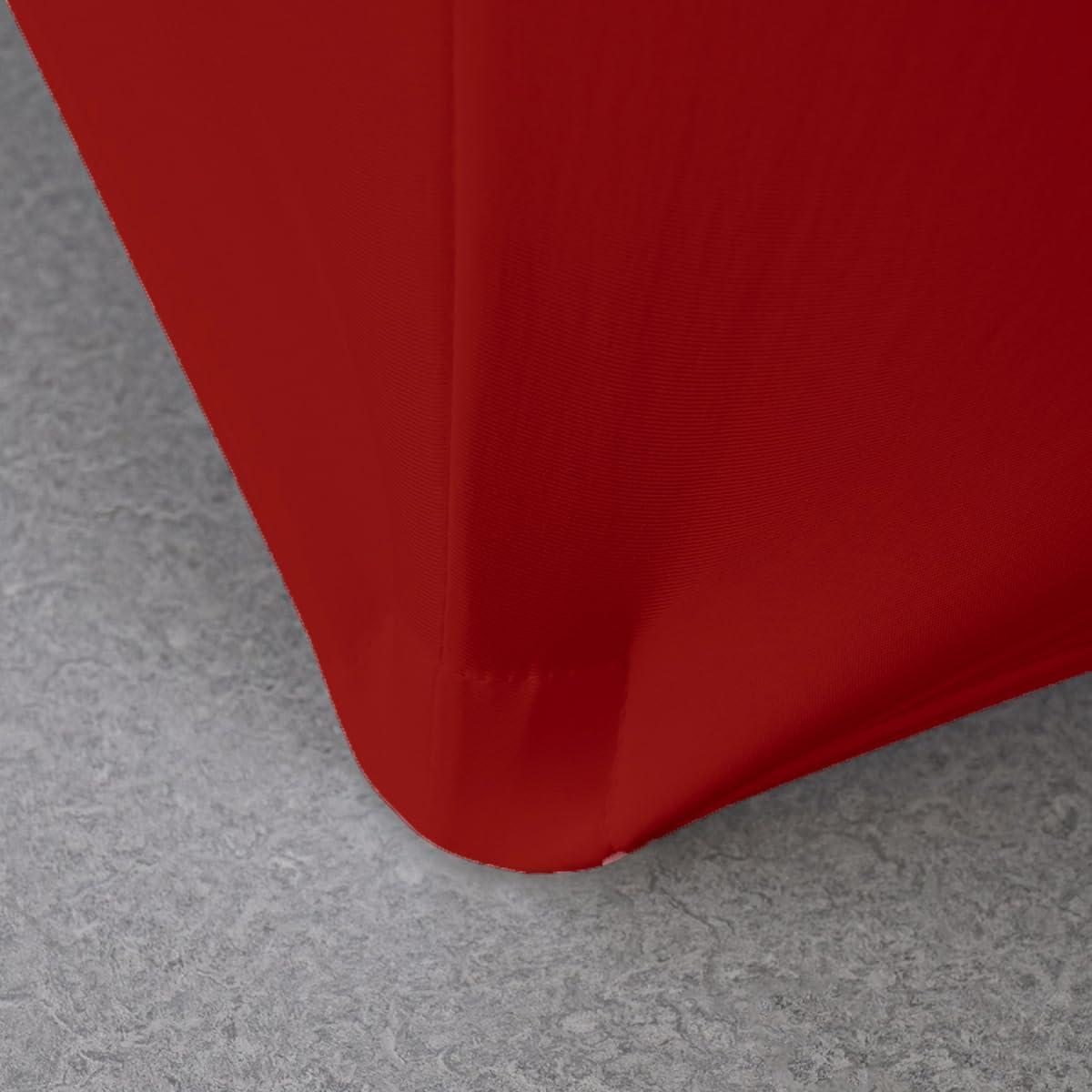 Gowinex Burgundy 5 ft. 60 inch Round Spandex Tablecloth Fitted Table Cover
