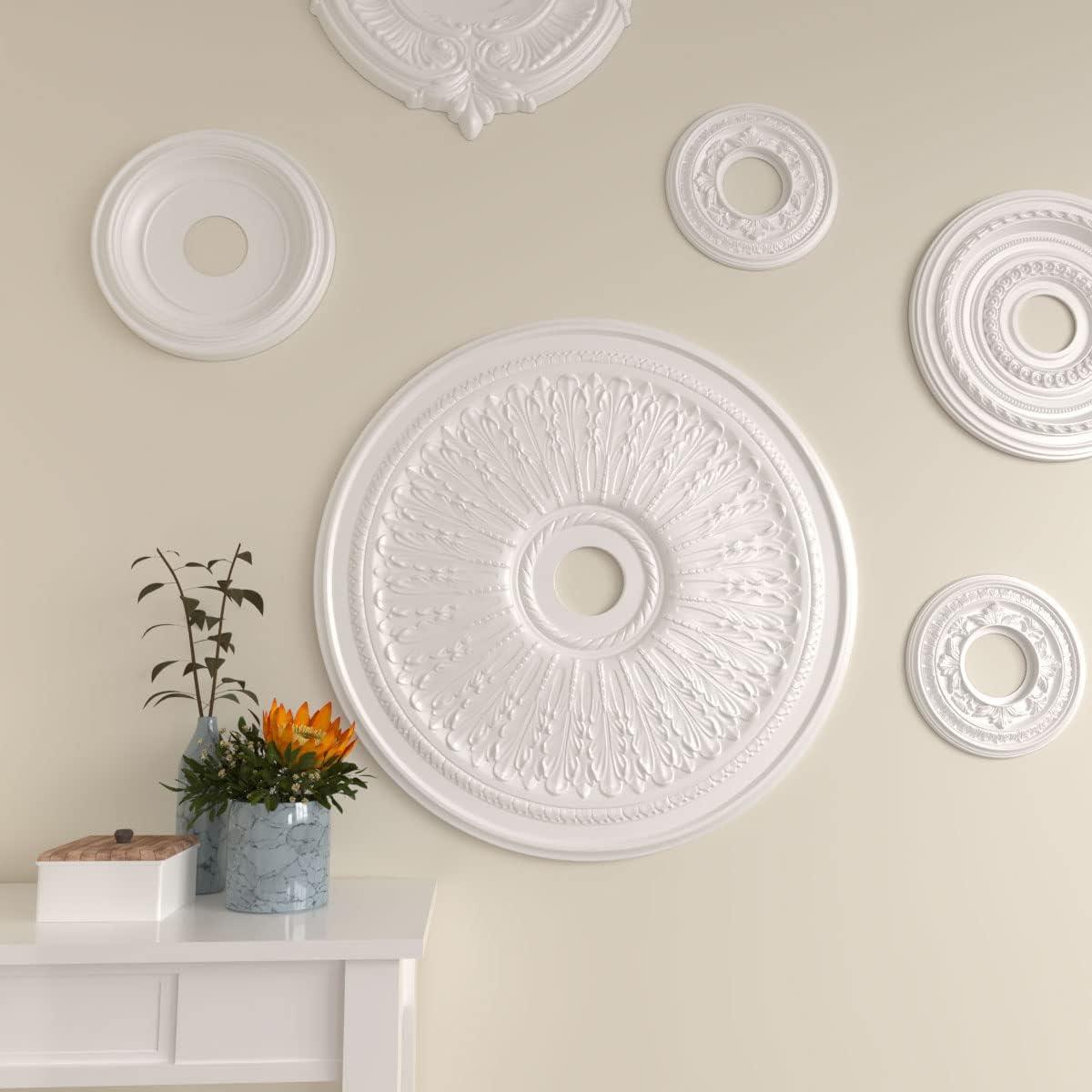 Ekena Millwork CM29OA 29.12 in. OD x 3.62 in. ID x 1 in. P Architectural Accents - Oakleaf Ceiling Medallion Fits Canopies up to 6.25 in.