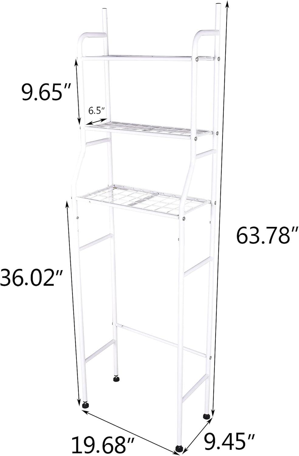 Over The Toilet Storage 3-Tier, Bathroom Shelf, Metal Bathroom Organizer