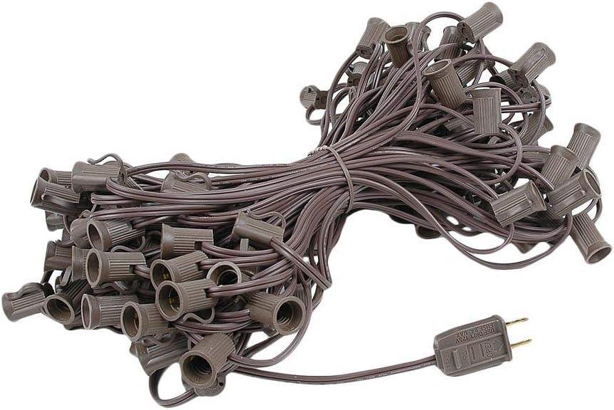 Novelty Lights 100 Feet Frosted White G40 Globe Outdoor Patio String Lights, Brown Wire